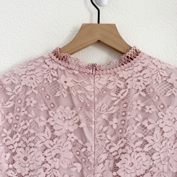 Rachel Parcell Cambridge Long Sleeve Lace Dress Pink Size Large - Picture 7 of 8